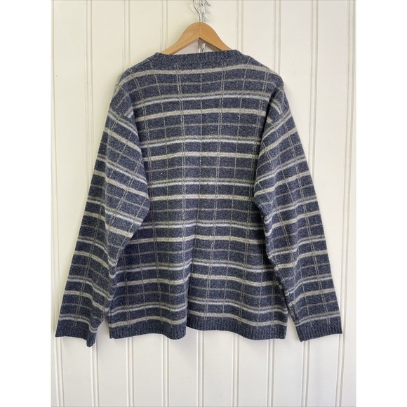Bowen & Wright Mens XL Blue 100% LambsWool Pullover Sweater Crewneck Thailand - Picture 7 of 8